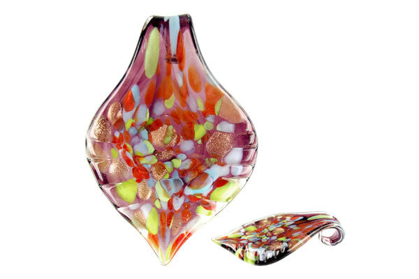 Lampwork Art Glass Leaf Pendants - 48 Styles