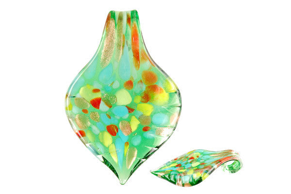 Lampwork Art Glass Leaf Pendants - 48 Styles