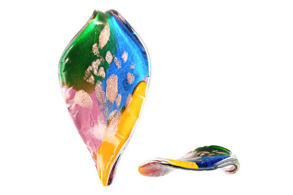 Lampwork Art Glass Leaf Pendants - 48 Styles