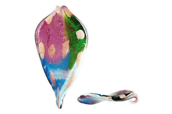 Lampwork Art Glass Leaf Pendants - 48 Styles