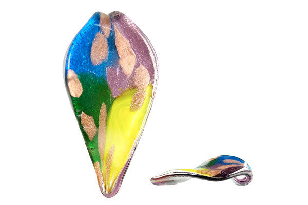 Lampwork Art Glass Leaf Pendants - 48 Styles