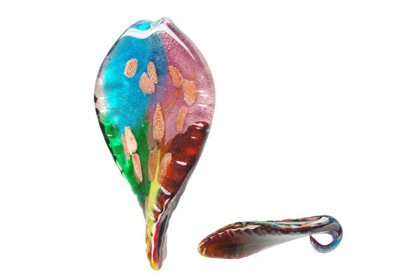 Lampwork Art Glass Leaf Pendants - 48 Styles