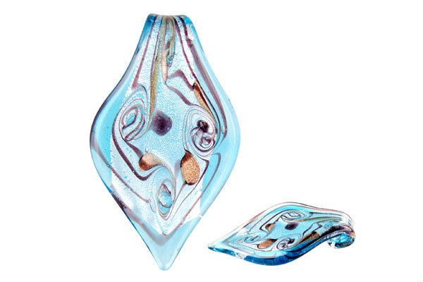 Lampwork Art Glass Leaf Pendants - 48 Styles
