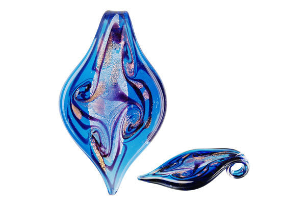Lampwork Art Glass Leaf Pendants - 48 Styles