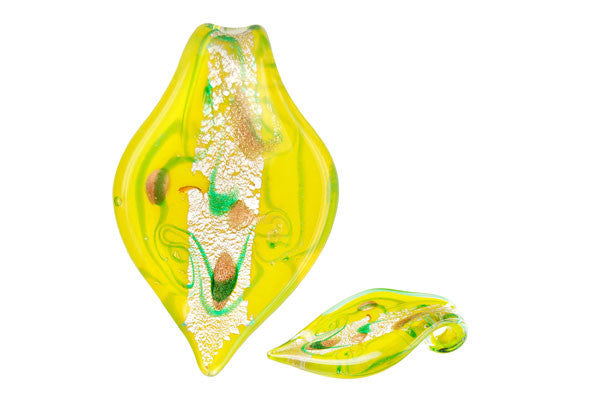Lampwork Art Glass Leaf Pendants - 48 Styles