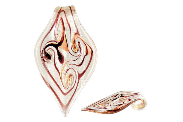 Lampwork Art Glass Leaf Pendants - 48 Styles