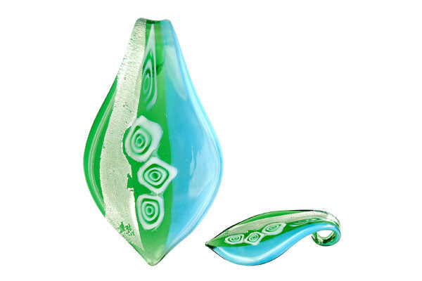 Lampwork Art Glass Smooth Leaf Pendants - 52 Styles