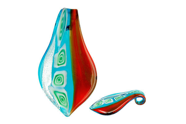 Lampwork Art Glass Smooth Leaf Pendants - 52 Styles