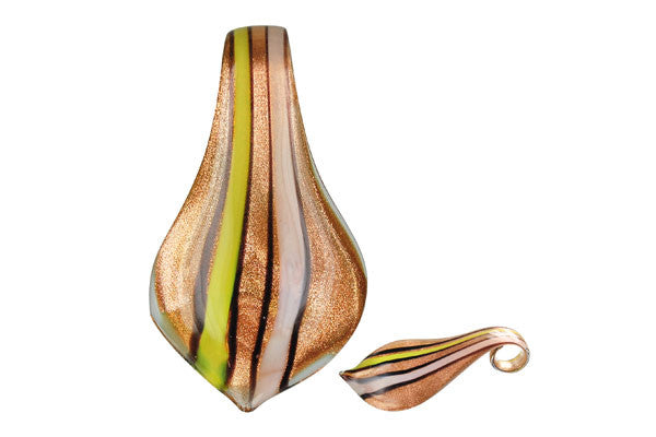 Lampwork Art Glass Smooth Leaf Pendants - 52 Styles