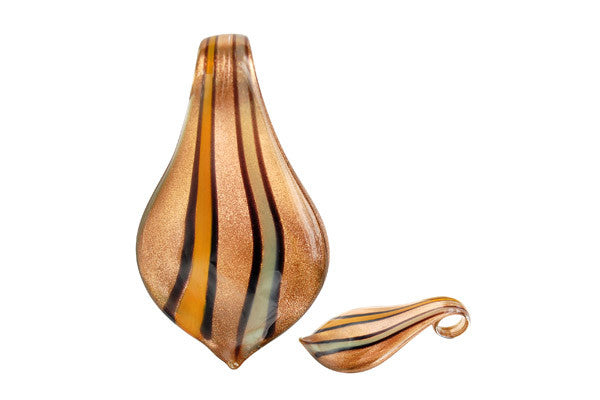 Lampwork Art Glass Smooth Leaf Pendants - 52 Styles