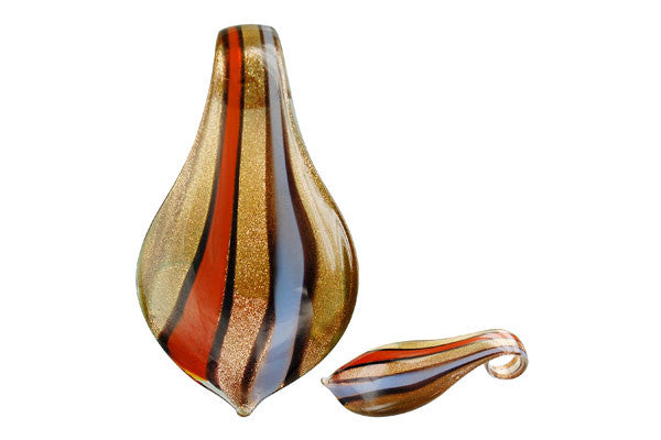 Lampwork Art Glass Smooth Leaf Pendants - 52 Styles