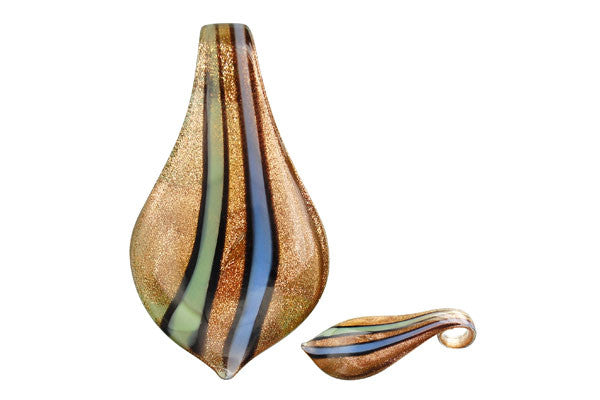 Lampwork Art Glass Smooth Leaf Pendants - 52 Styles