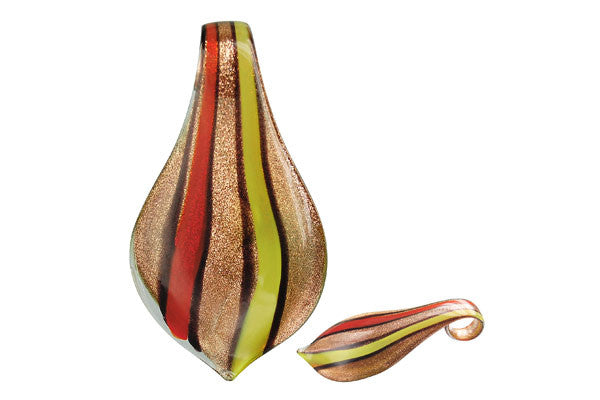 Lampwork Art Glass Smooth Leaf Pendants - 52 Styles