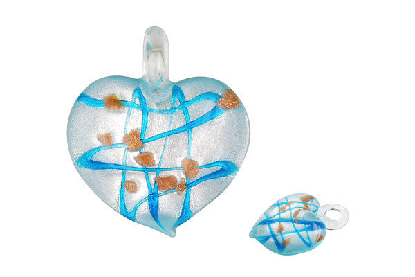 Lampwork Art Glass Heart Pendants - 46 Styles