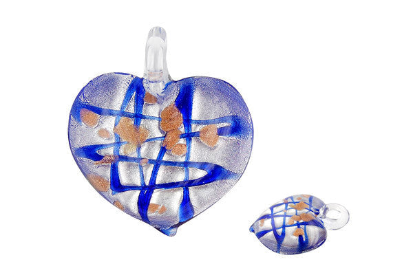 Lampwork Art Glass Heart Pendants - 46 Styles