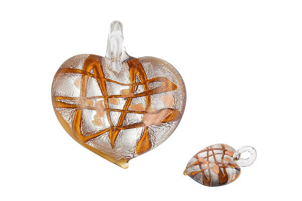 Lampwork Art Glass Heart Pendants - 46 Styles