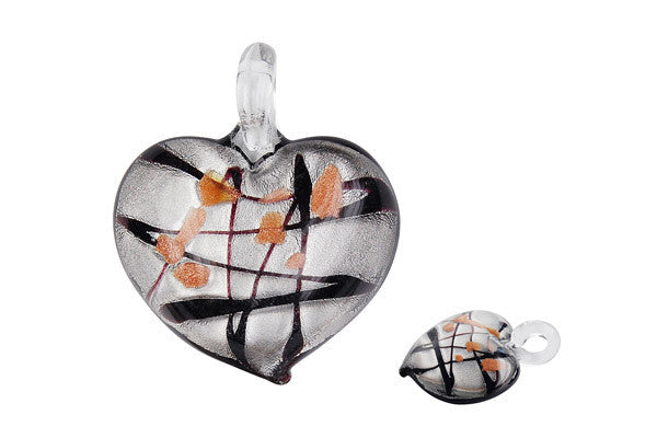 Lampwork Art Glass Heart Pendants - 46 Styles