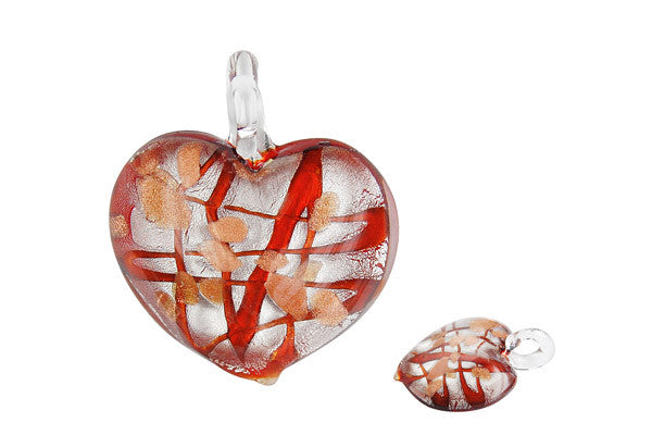 Lampwork Art Glass Heart Pendants - 46 Styles