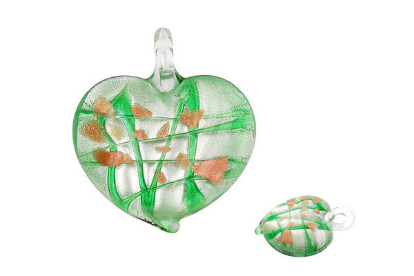 Lampwork Art Glass Heart Pendants - 46 Styles