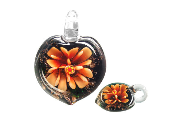 Lampwork Art Glass Heart Pendants - 46 Styles