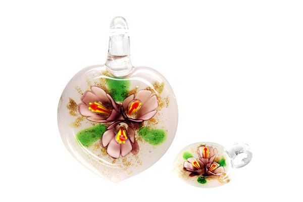Lampwork Art Glass Heart Pendants - 46 Styles