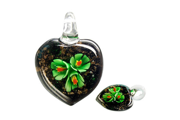 Lampwork Art Glass Heart Pendants - 46 Styles
