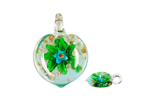 Lampwork Art Glass Heart Pendants - 46 Styles