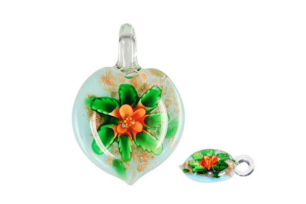 Lampwork Art Glass Heart Pendants - 46 Styles