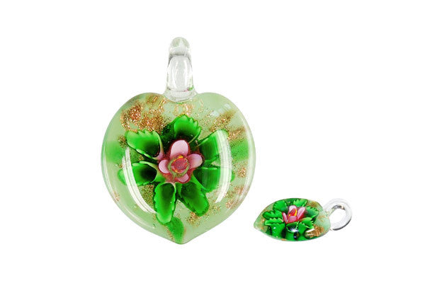 Lampwork Art Glass Heart Pendants - 46 Styles