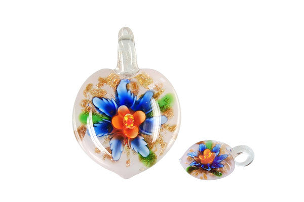 Lampwork Art Glass Heart Pendants - 46 Styles