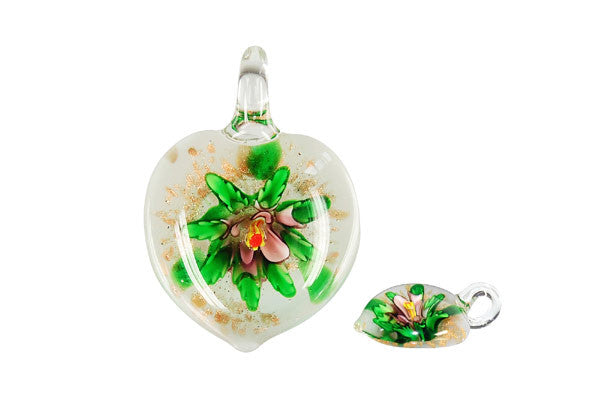 Lampwork Art Glass Heart Pendants - 46 Styles