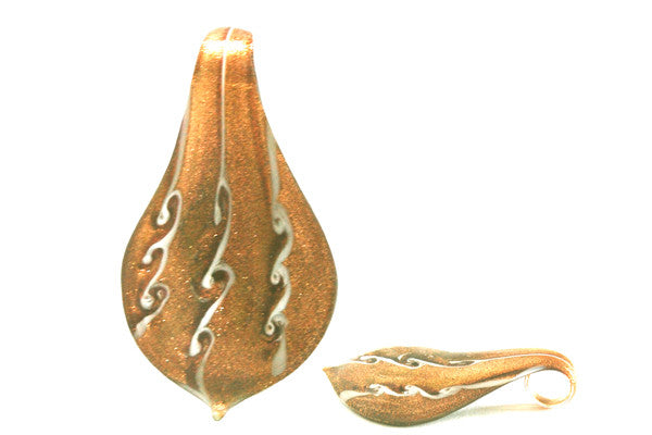 Lampwork Art Glass Smooth Leaf Pendants - 52 Styles