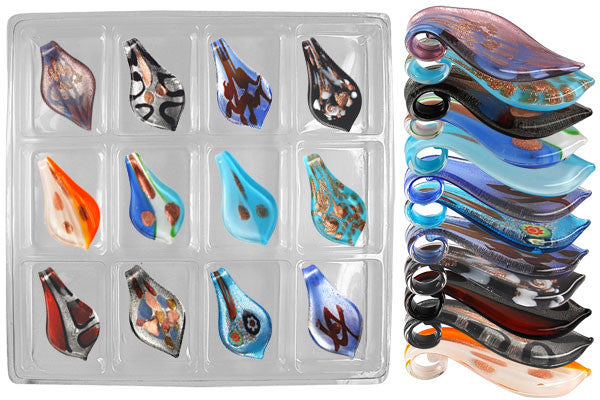 Lampwork Art Glass Value Pack & Mixed Shape Pendants - 43 Styles