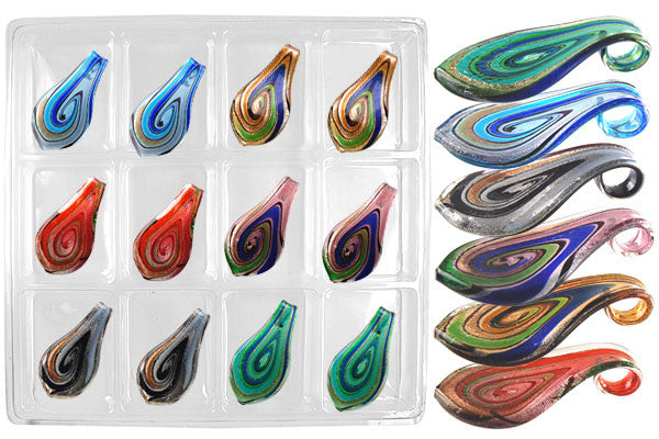 Lampwork Art Glass Value Pack & Mixed Shape Pendants - 43 Styles
