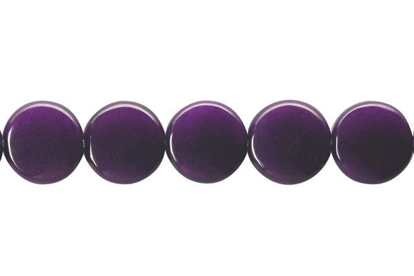 Purple Marble Beads - Amethyst) Coin - 10x10mm - 16-inch - unbranded beads for jewelry making