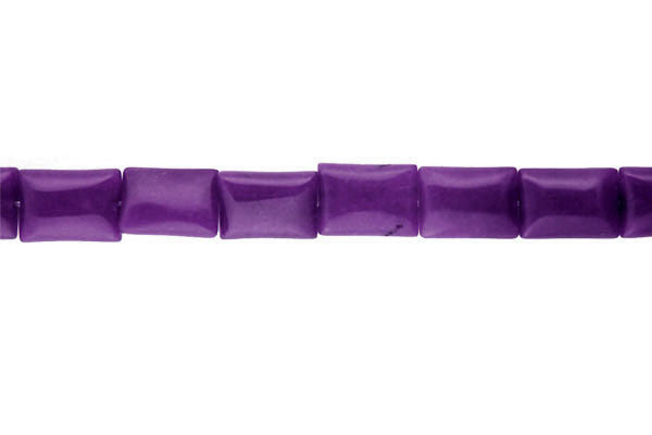 Purple Marble Beads - Amethyst) Flat Rectangle - 7x10mm - 16-inch - unbranded beads for jewelry making