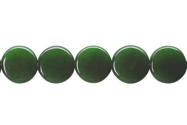 Green Marble Beads - Green) Coin - 12x12mm - 16-inch - unbranded beads for jewelry making