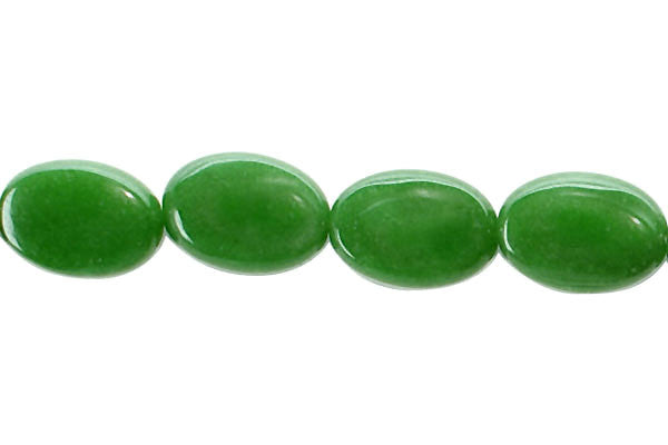 Green Marble Beads - Green) Flat Oval - 10x14mm - 16-inch - unbranded beads for jewelry making