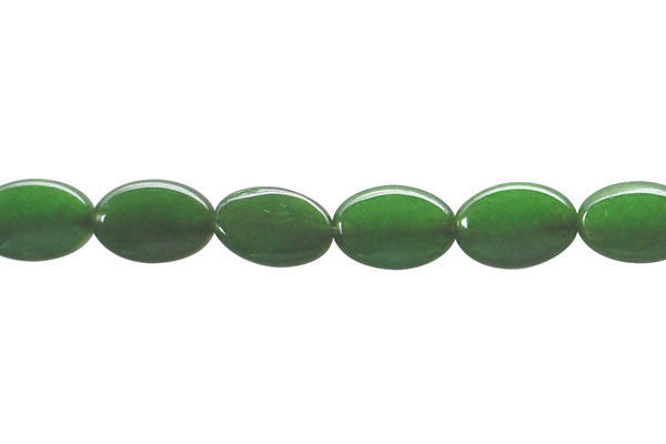 Green Marble Beads - Green) Flat Oval - 8x12mm - 16-inch - unbranded beads for jewelry making
