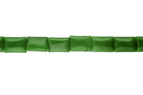 Green Marble Beads - Green) Flat Rectangle - 10x14mm - 16-inch - unbranded beads for jewelry making