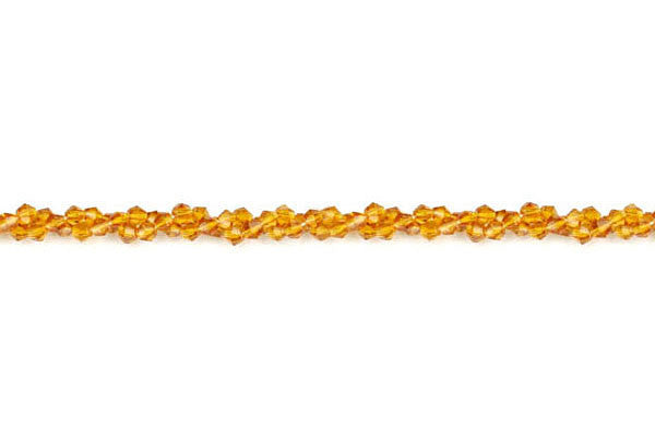 Chinese Crystal Beads - (Topaz Bicone - 4x4mm - 12-15-inch - unbranded beads for jewelry making