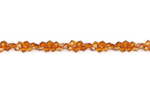 Chinese Crystal Beads - (Amber Bicone - 3x3mm - 12-15-inch - unbranded beads for jewelry making