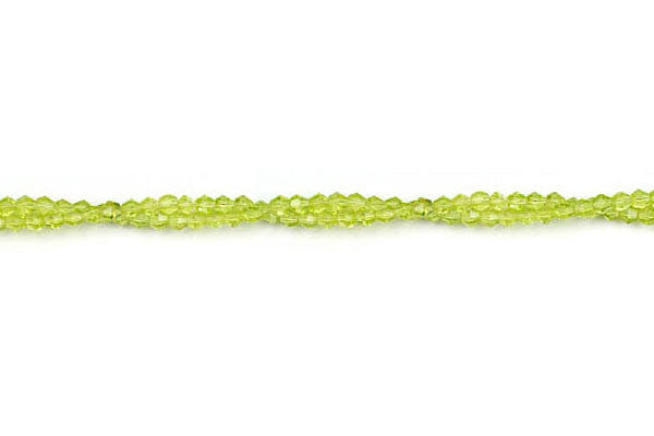 Chinese Crystal Beads - (Peridot Bicone - 3x3mm - 12-15-inch - unbranded beads for jewelry making