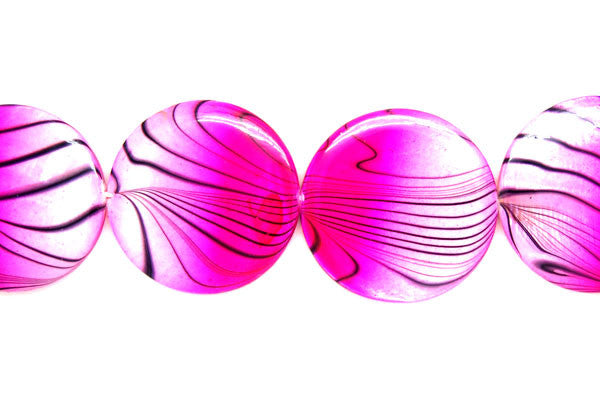 Shell MOP Beads - Shell (Spray-Paint MOP) Coin (Pink and White) - 30x30mm - 16-inch - unbranded beads for jewelry making