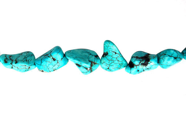 Howlite Beads - Turquoise) Nugget - 10-20mm - 16-inch - unbranded beads for jewelry making