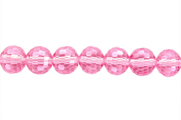 Chinese Crystal Beads - (Pink Faceted Round - 4mm - 12-15-inch - unbranded beads for jewelry making