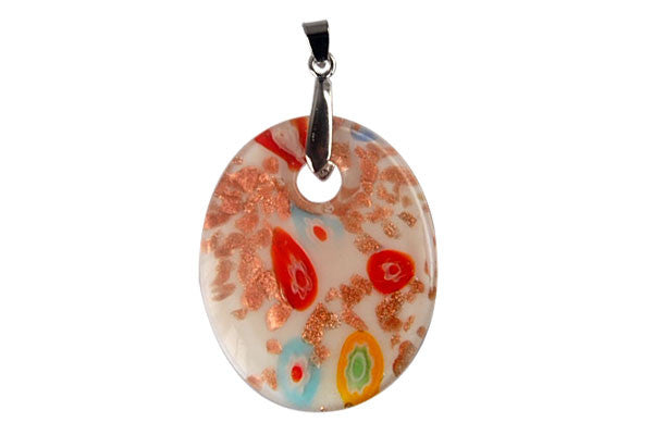Lampwork Art Glass Flat Oval Pendants - 10 Styles
