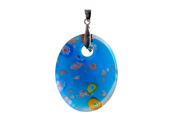 Lampwork Art Glass Flat Oval Pendants - 10 Styles