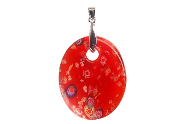 Lampwork Art Glass Flat Oval Pendants - 10 Styles