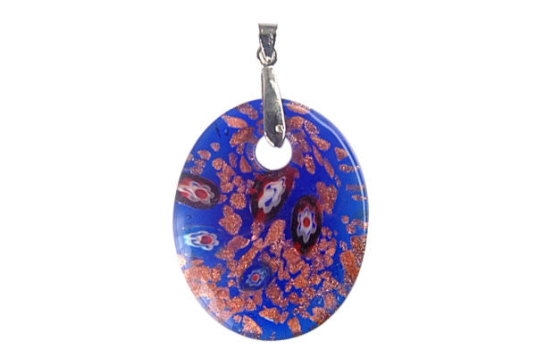 Lampwork Art Glass Flat Oval Pendants - 10 Styles